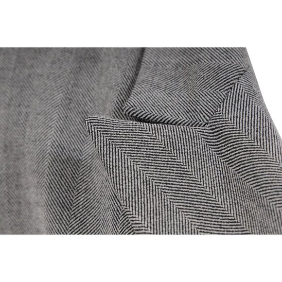 RTA Womens Herringbone Double Breasted Blazer Small White Grey Black Jacket - Picture 5 of 12